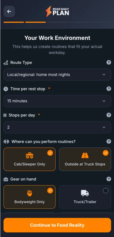 Wizard reality check screen